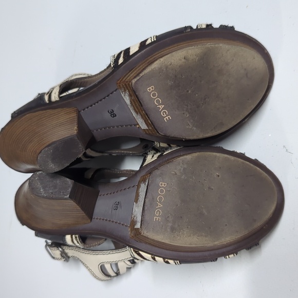 Zebra stripe stacked platform sandal from Bocage - Picture 10 of 13